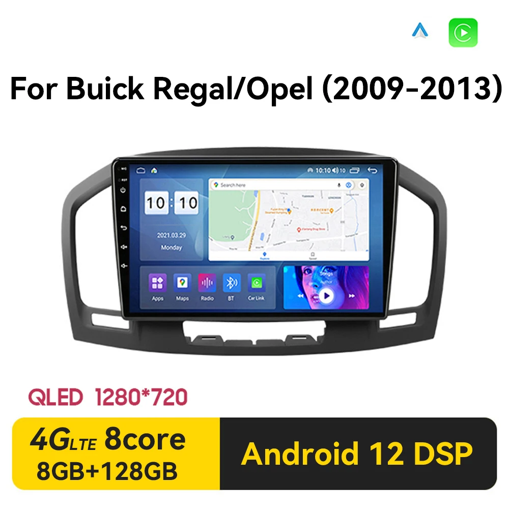 

Android 12 Car Radio Multimidia Video Player Car Stereo For Buick Regal For Opel Insignia 1 2009 - 2013 Carplay 2 din dvd