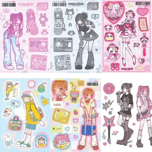 Imagen 2 del producto Pegatina de Ángel, pegatina de tarjeta Goo coreana, pegatina de personaje Goo Winter Girl, Material para cuaderno