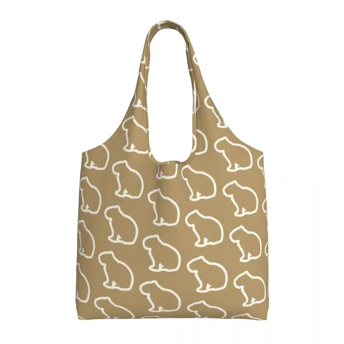 

Custom Capybara Popular Animals Pattern Grocery Tote Shopping Bag Women Cute Canvas Shoulder Shopper Bags Big Capacity Handbag