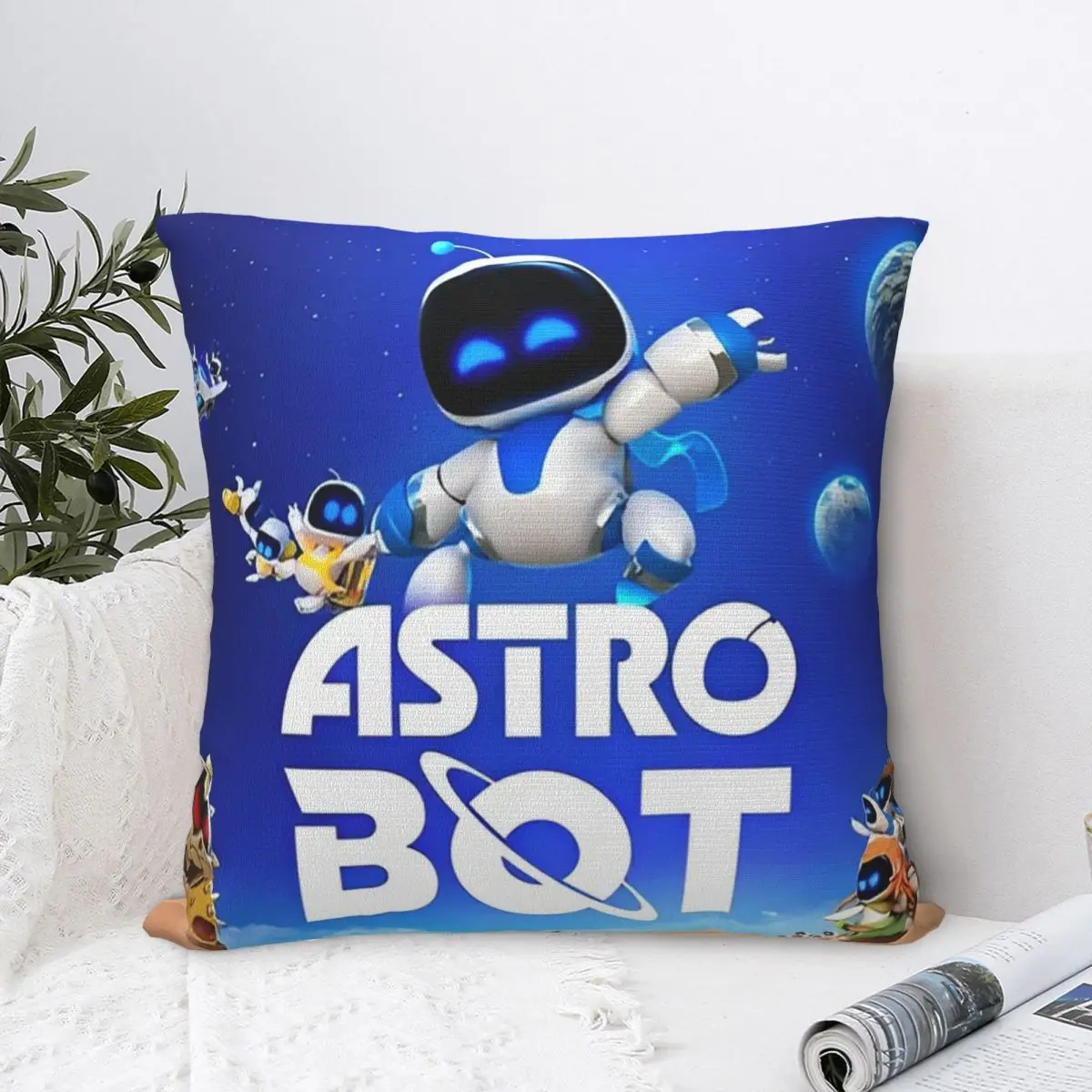 Astrobot Cartoon Game Pillow Case Astros Playroom Cushion Covers Creative Zippered Decor Pillowcase for Seat 18