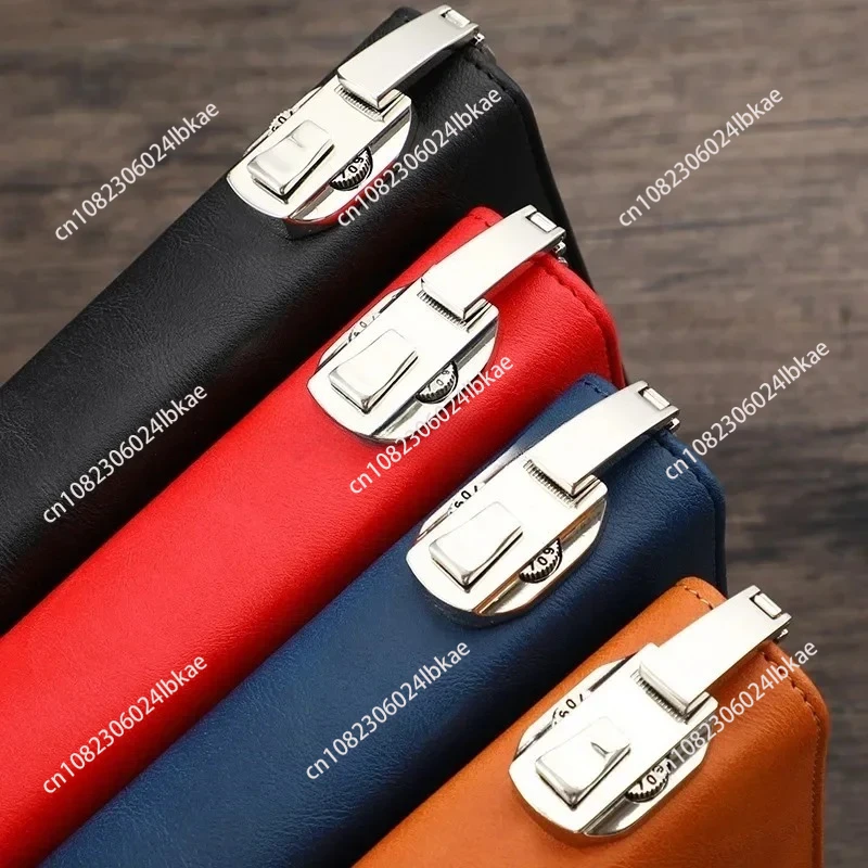 

A5 Business Notebook with Lock Zipper Bag Notebook Loose Leaf Diary Meeting Minutes Notebook