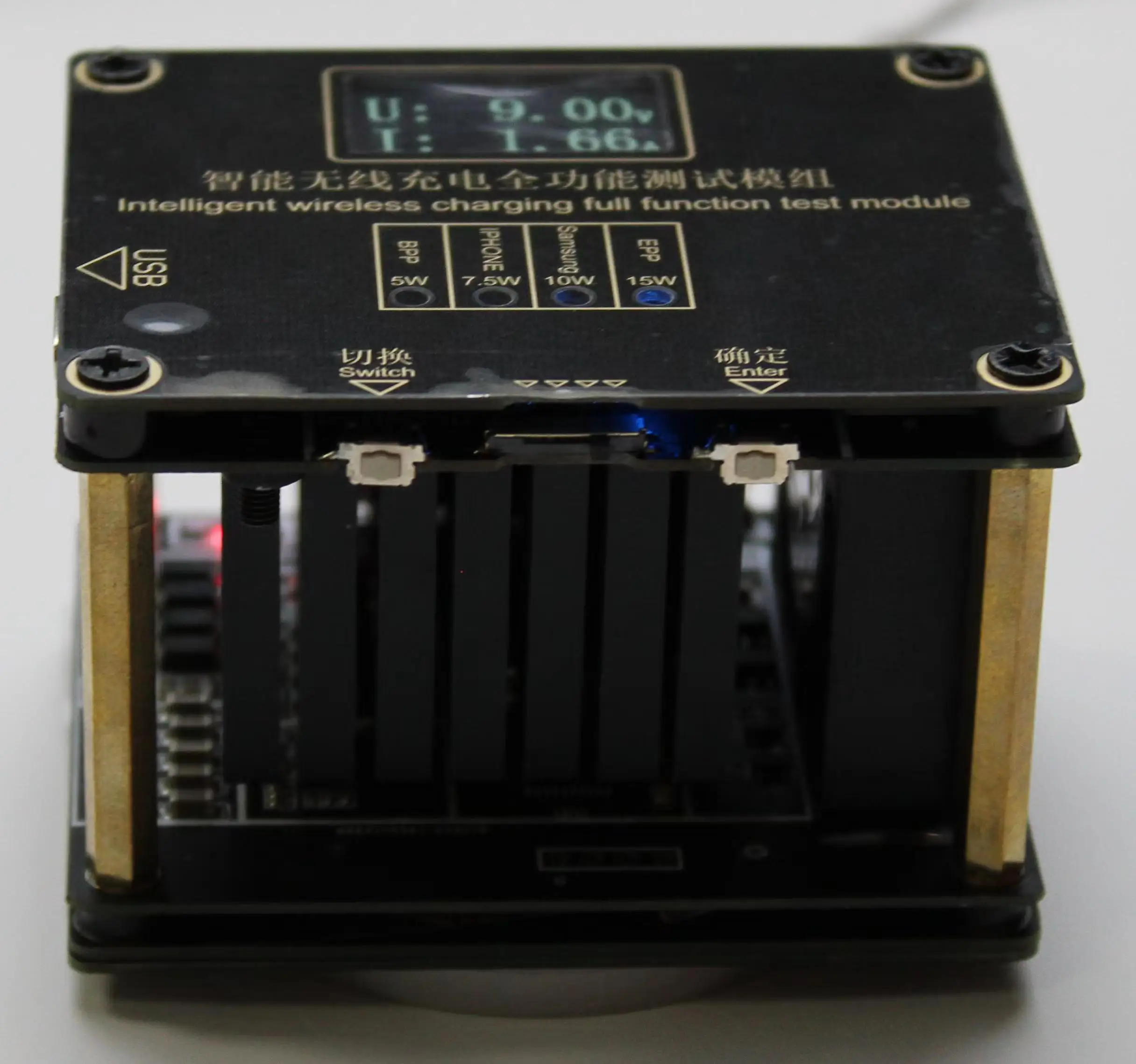 Imagem -04 - Suporte sem Fio do Teste do Carregador Verificador da Cremalheira do Envelhecimento 5w 7.5w 10w 15w qi