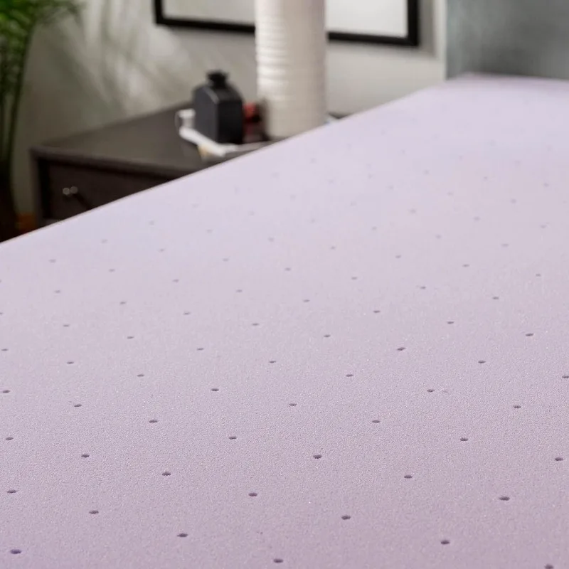 3 Inch Lavender Infused Memory Foam Mattress Topper - Ventilated Design - Queen Size,79 x 59 x 3 inches