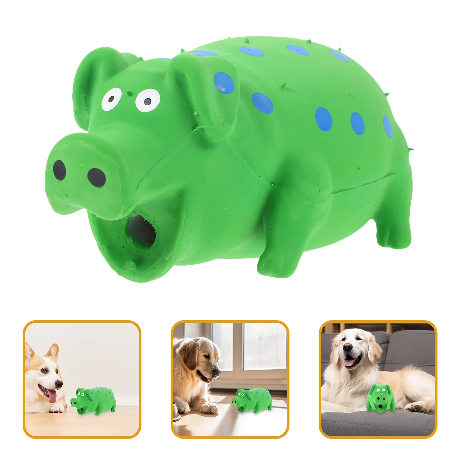 Adorable Bite Toy Creative Chew Supply Funny Sound Toy Educational Pig Toy Teeth Grinding Toy for Pet Dog (Green Pig)