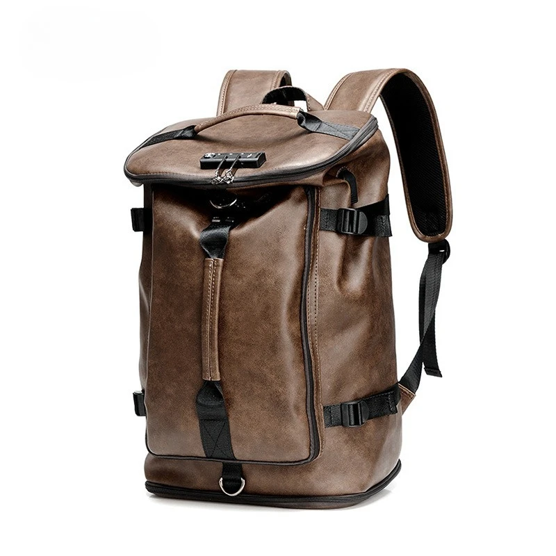 

Multi-functional Travel Backpack Retro Student Schoolbag Anti-theft Password Lock Large-capacity Backpack Durable Simplicity