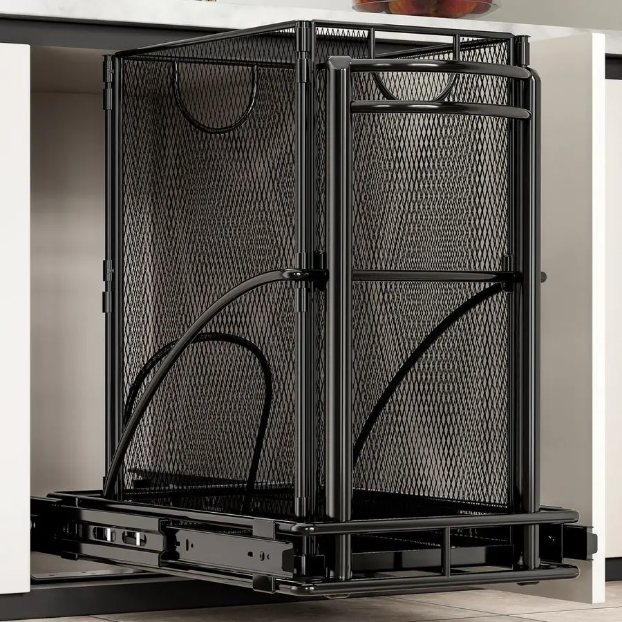 

Выдвижное мусорное ведро для раковины 7,4 галлона (30 кварт) под шкаф, 13x17x19 дюймов, комплект для выдвижного мусорного бака под шкаф, выдвижной контейнер для мусора U-образной формы