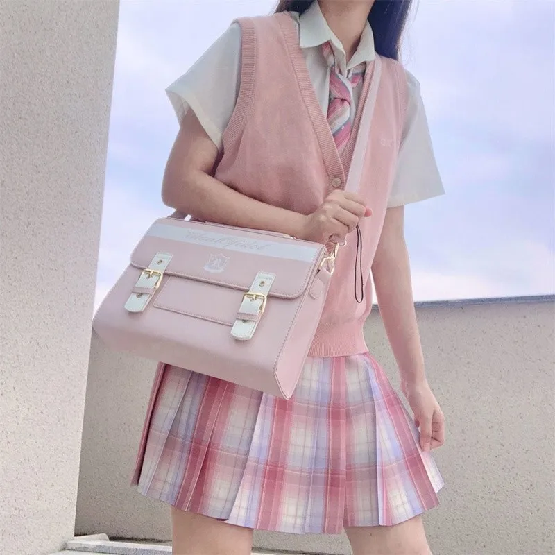 Lolita JK Uniform Shoulder School Bags Retro Women Backpacks Japanese Students Bag Messenger Bags Briefcase Bookbags Handbags