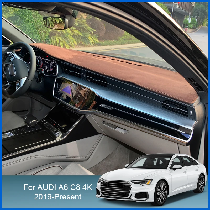 

For AUDI A6 C8 4K 2019-Present RHD&LHD Auto Dashboard Cover Protective Pad Artificial Interior Sunshade Carpet Car Accessories