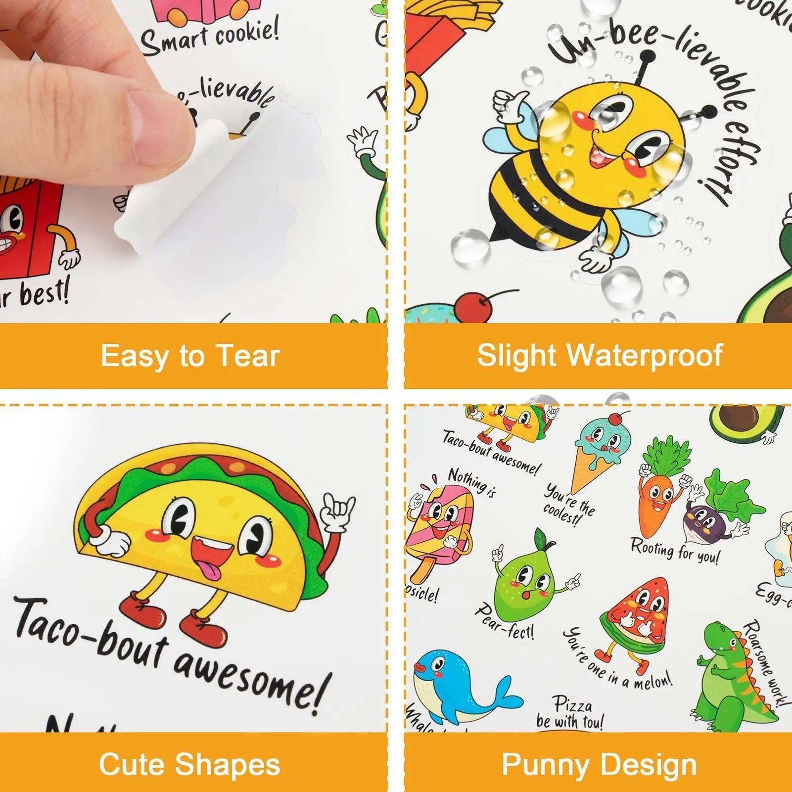 Punny Stickers Teacher Fruits Animals Stickers Pun Decals 800 Pieces Children Stationery Decals Aesthetic For Skateboard Water