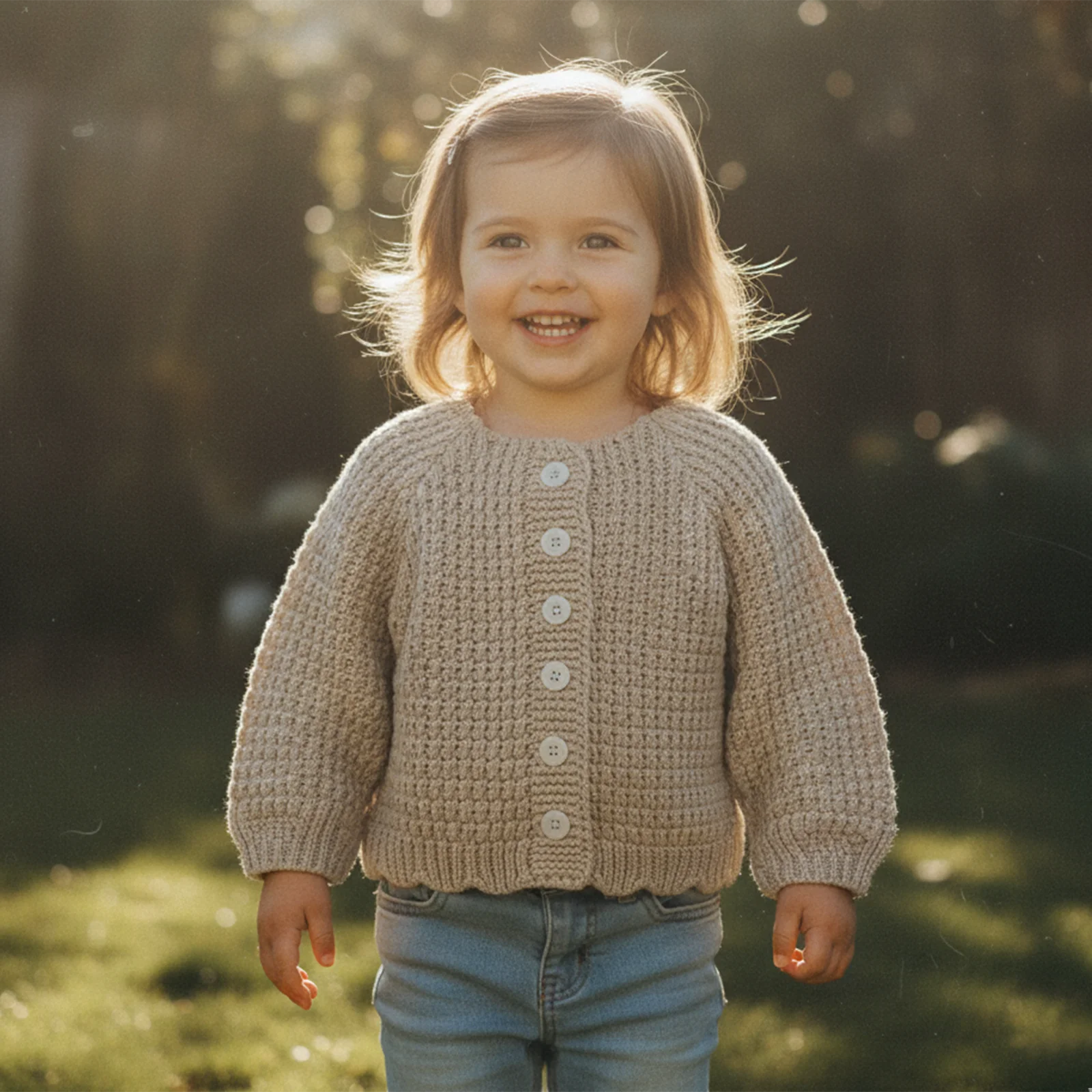 

Toddler Baby Fall Cardigan Sweater Solid Color Button Down Crew Neck Long Sleeve Knitted Tops