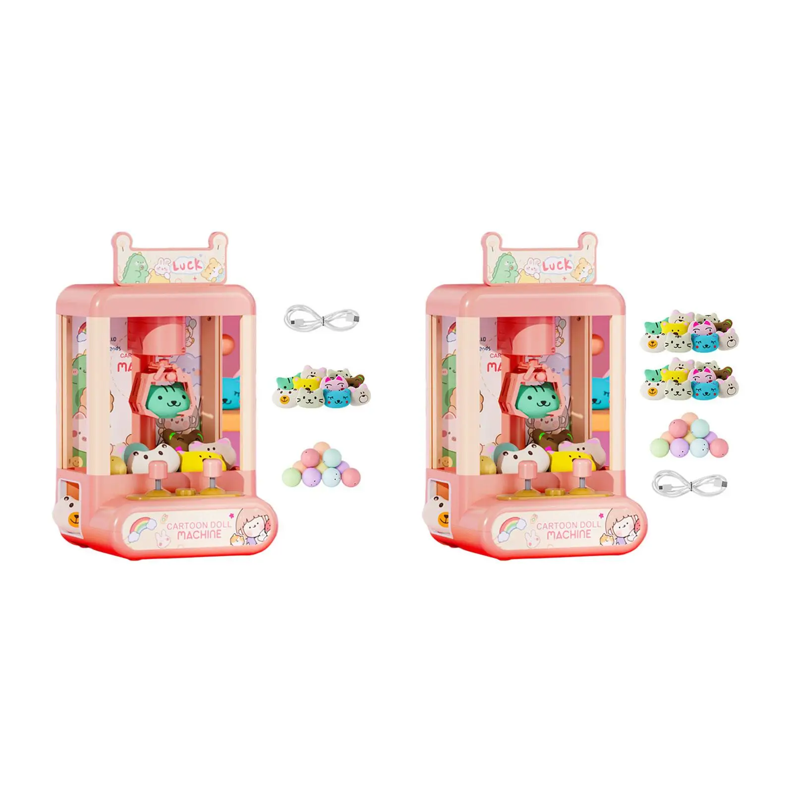 

Kids Claw Machine Party Favors Children Interactive Toys Doll Machine with Sounds Mini Vending Machines for Girls Holiday Gifts