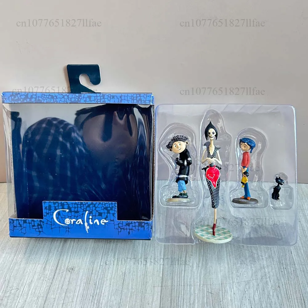 ﻿ Coraline niño personaje torcido Sr. Bobinski fantasma madre gato escena conjunto de 3 piezas modelo de figura de acción juguetes muñeca móvil conjunta