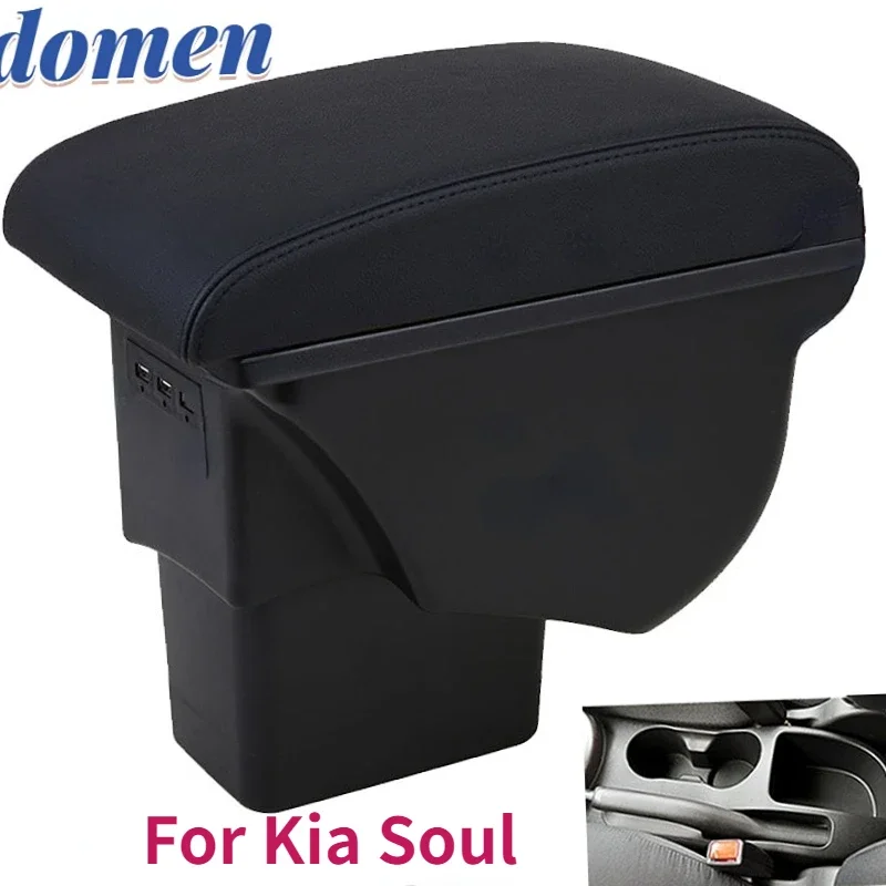 

For Kia Soul Armrest Retrofit parts For Kia Soul 2009 2010 2011 2012 2013 2014 Car Armrest box Storage box car accessories 3USB