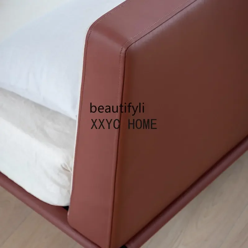 الشمال النسيج ضوء السرير الفاخرة الحديثة بسيطة خشب متين شقة صغيرة غرفة نوم رئيسية لينة حقيبة سرير مزدوج 1.8 متر سرير الزواج