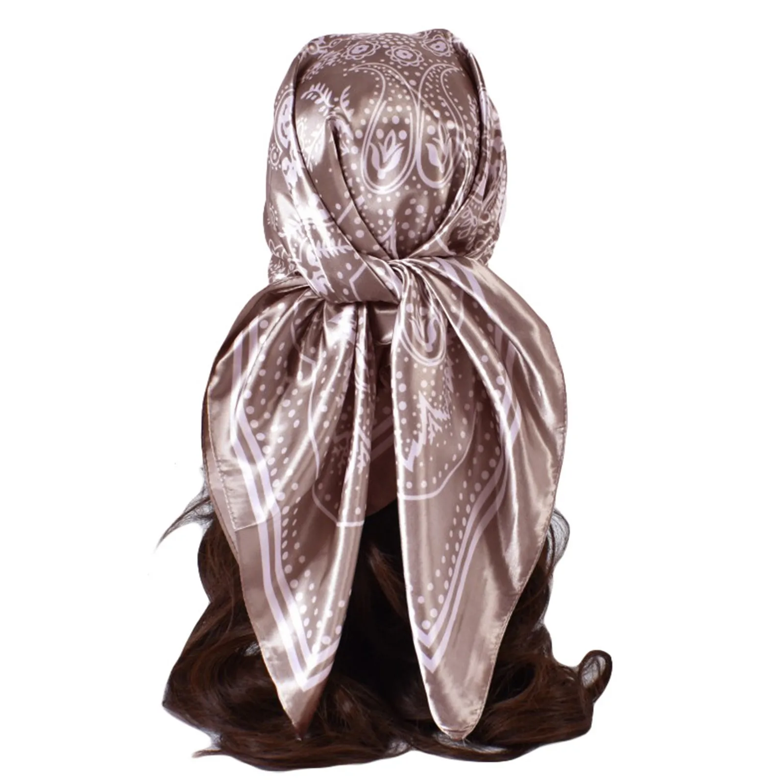 

Women'S Satin Square Silk Like Hair Scarf Wraps Headscarf For Sleeping 90cm Silk Square Scarfs Hand Flower Turban Shawl Scarves