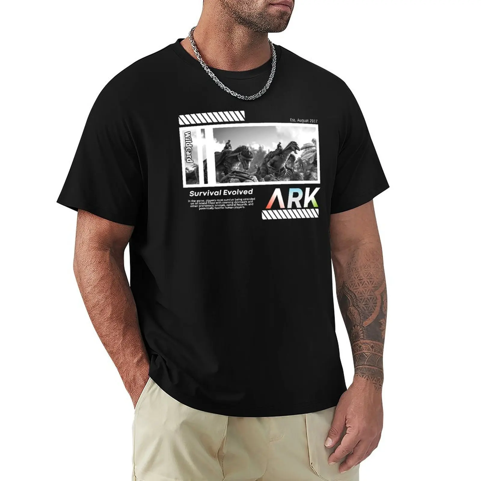 T-shirt ARK Survival Evolved au design simple, décontracté et polyvalent, à manches courtes