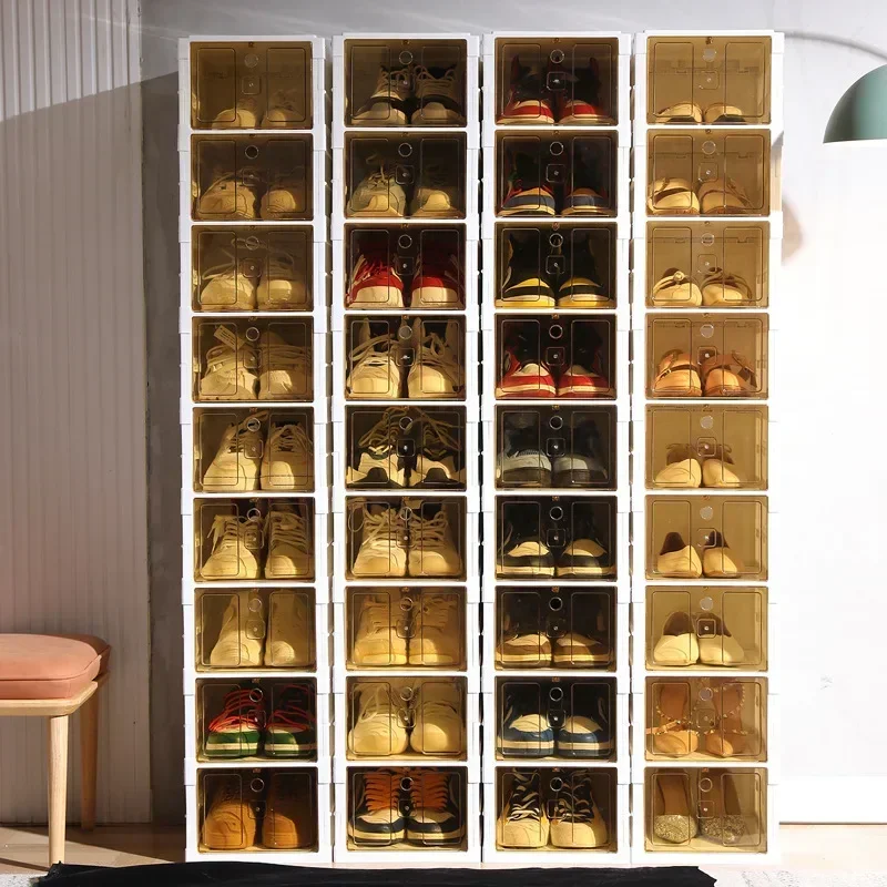 

6 Layer Foldable Shoe Cabinet Retractable Shoes Storage Box Home Entrance Shoe Rack Thickened Dustproof Flip Shoes Organizer