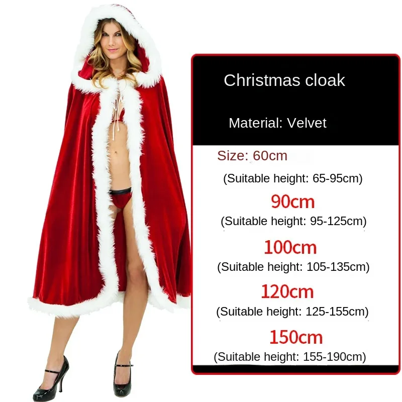 Deluxe Christmas Cloak for Adults and Children - Hooded Santa Claus Costume for Cosplay and Party