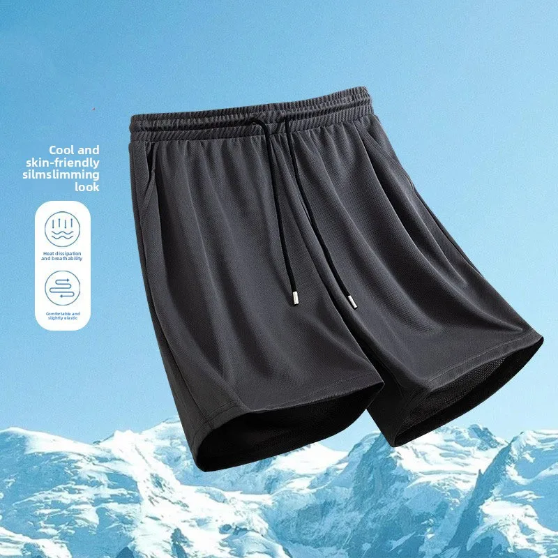 

Summer Elastic Ice Silk Qui Dry Thin Men's Sports Loose Casual orts Comfortable Lightweight Five-Quarter Length Pants