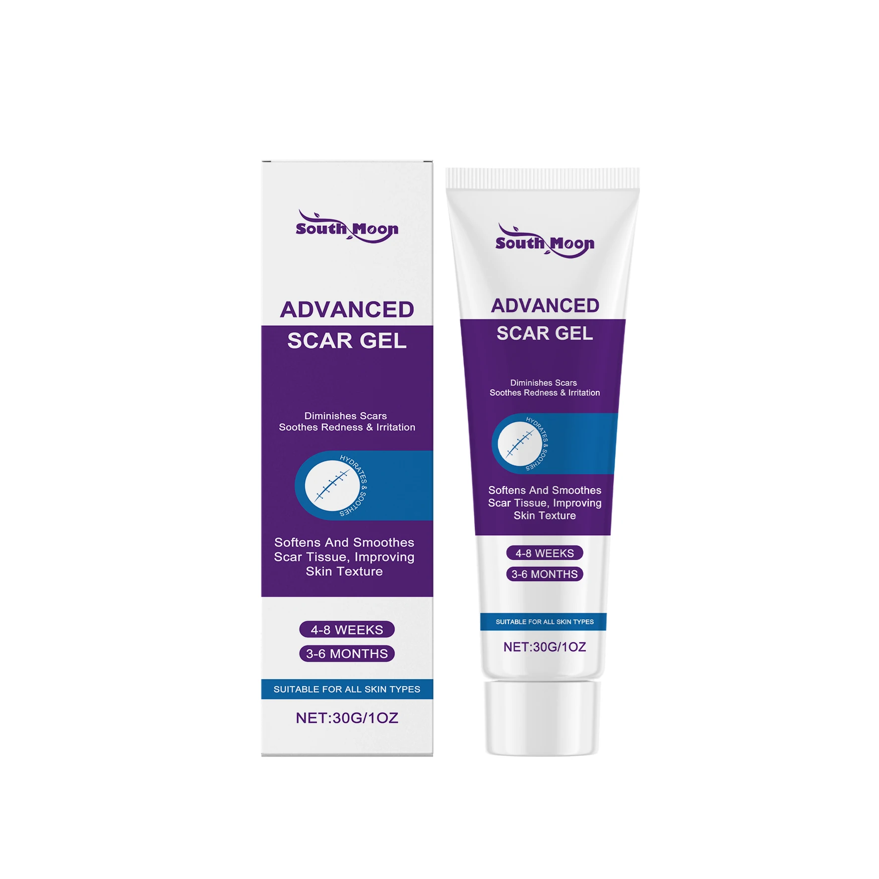 Advanced Scar Gel for Body Skin Care Fades Old and New Marks Refreshing Non‑Sticky Texture Portable Day Night Skin Repair Gel