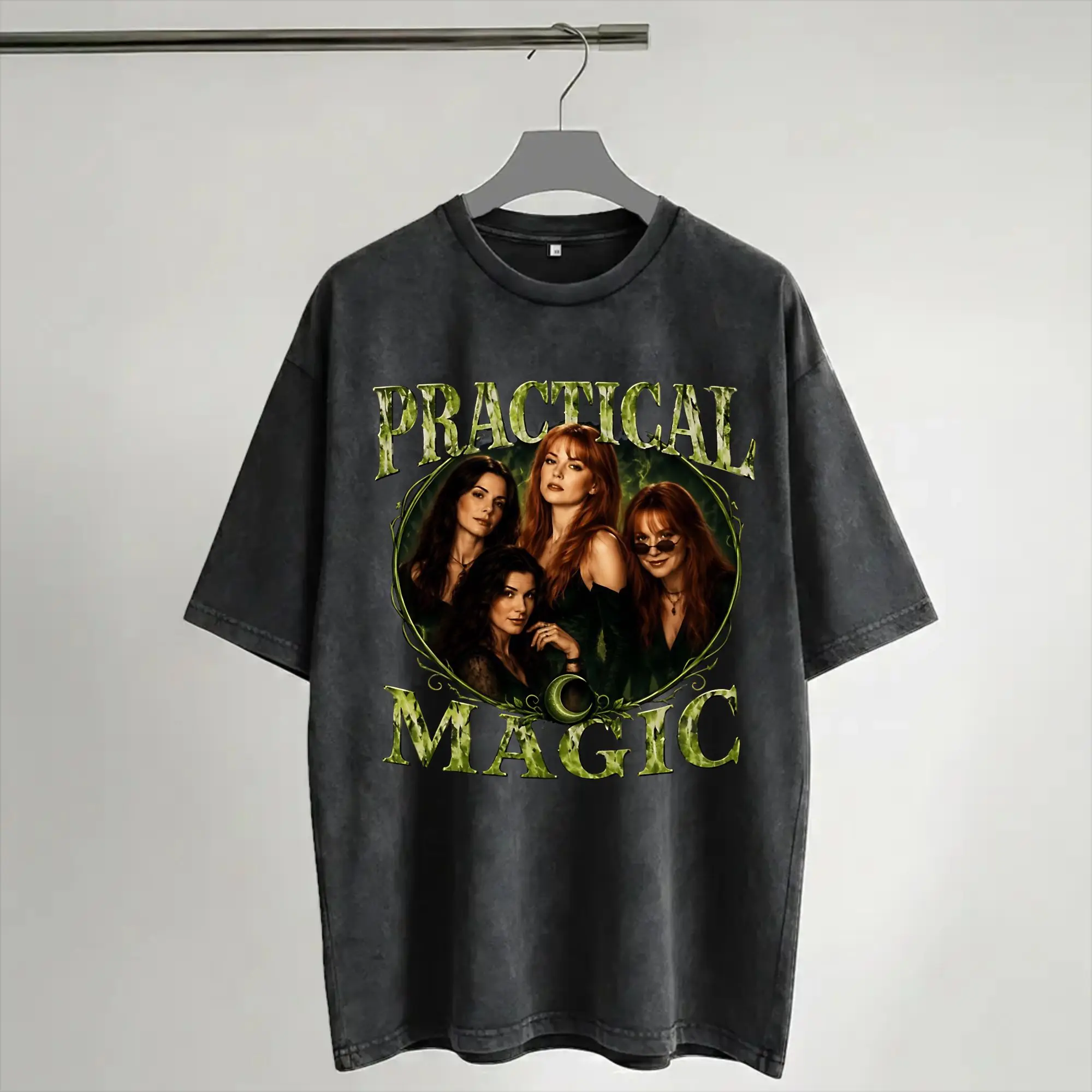 Practical Magic Witchcraft Witches Halloween Washed T Shirts Men Women Streetwear Hip Hop T-Shirts Graphic Printed  Tees Tops