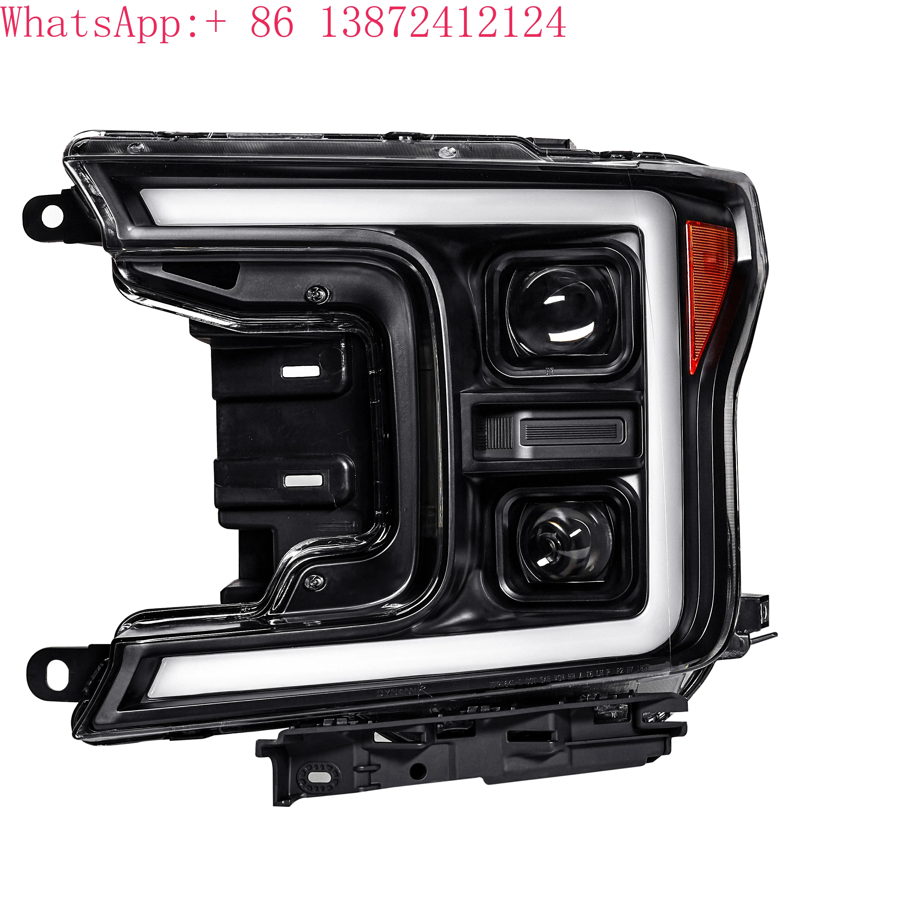 Hot-selling LED C-Bar Projector Headlights W/ Switchback Sequential Turn Signal Lights for 2018-2020 Ford F150(Black /Clear)
