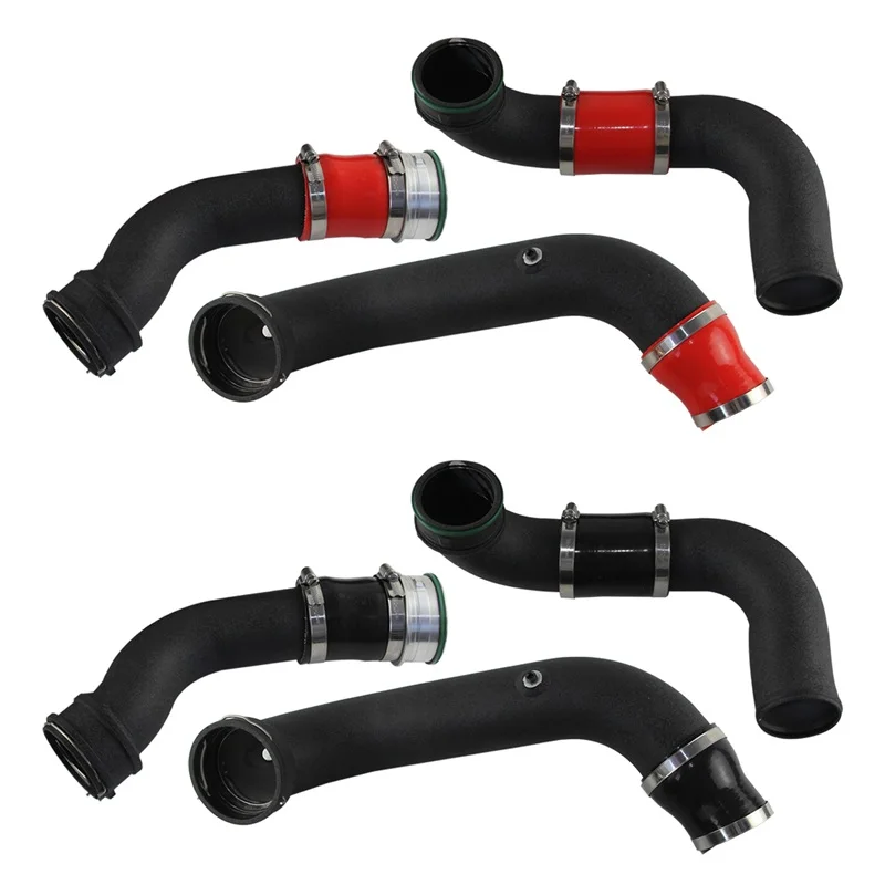 Aluminium Super Charge Pipe Kit Voor BMW N55 E8X E9X E82 E88 E90 E91 E93 135i 335i 1-Serie 3.0 Turbo 2006-2015 Zwart/Rood Rimpel