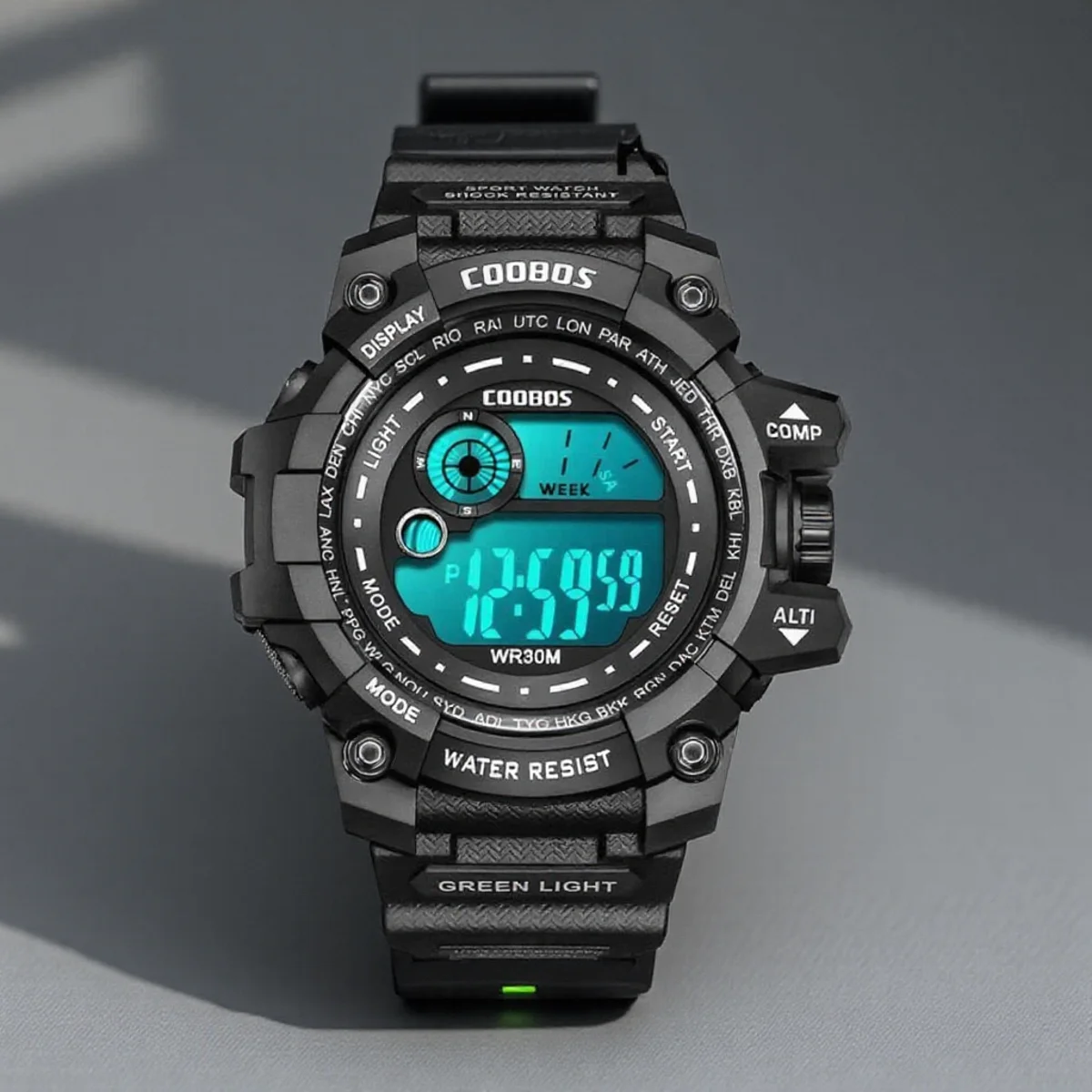Unisex LED Digital Sports Watch Silicone Strap 30M Waterproof for Men and Women Everyday Style Wristwatch