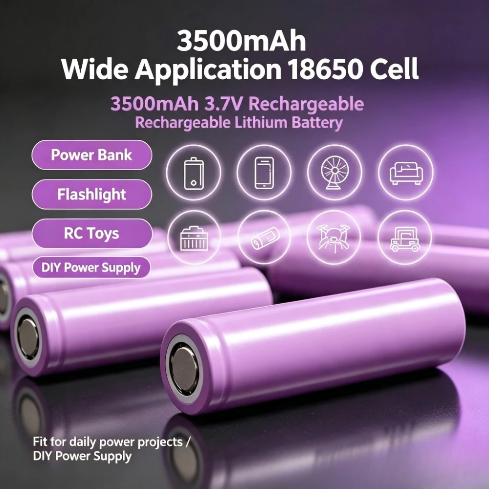 Real 3500mAh 3.7V 18650 Rechargeable Lithium Cell For Power Bank Flashlight DIY Power Supply