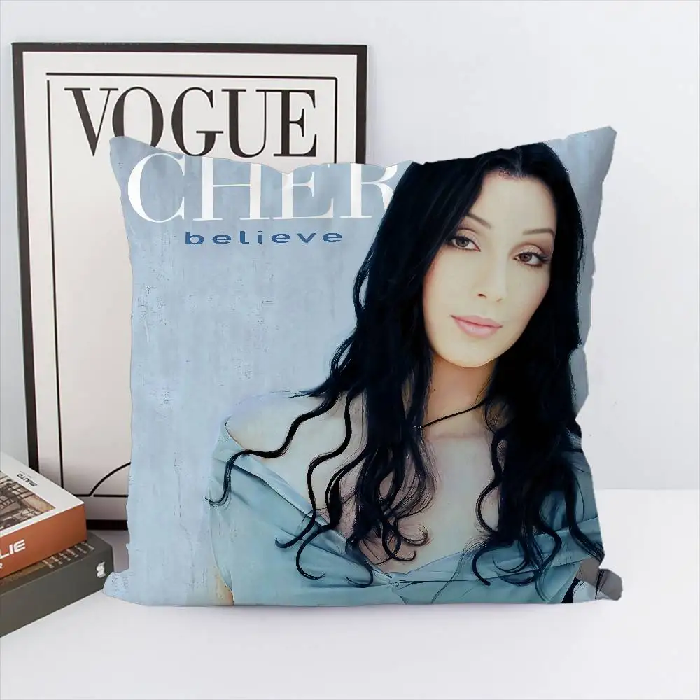 

Наволочка Singer Cher с двусторонним принтом, чехол для подушки 45x45, декоративные подушки, диван, домашний декор, мягкая наволочка