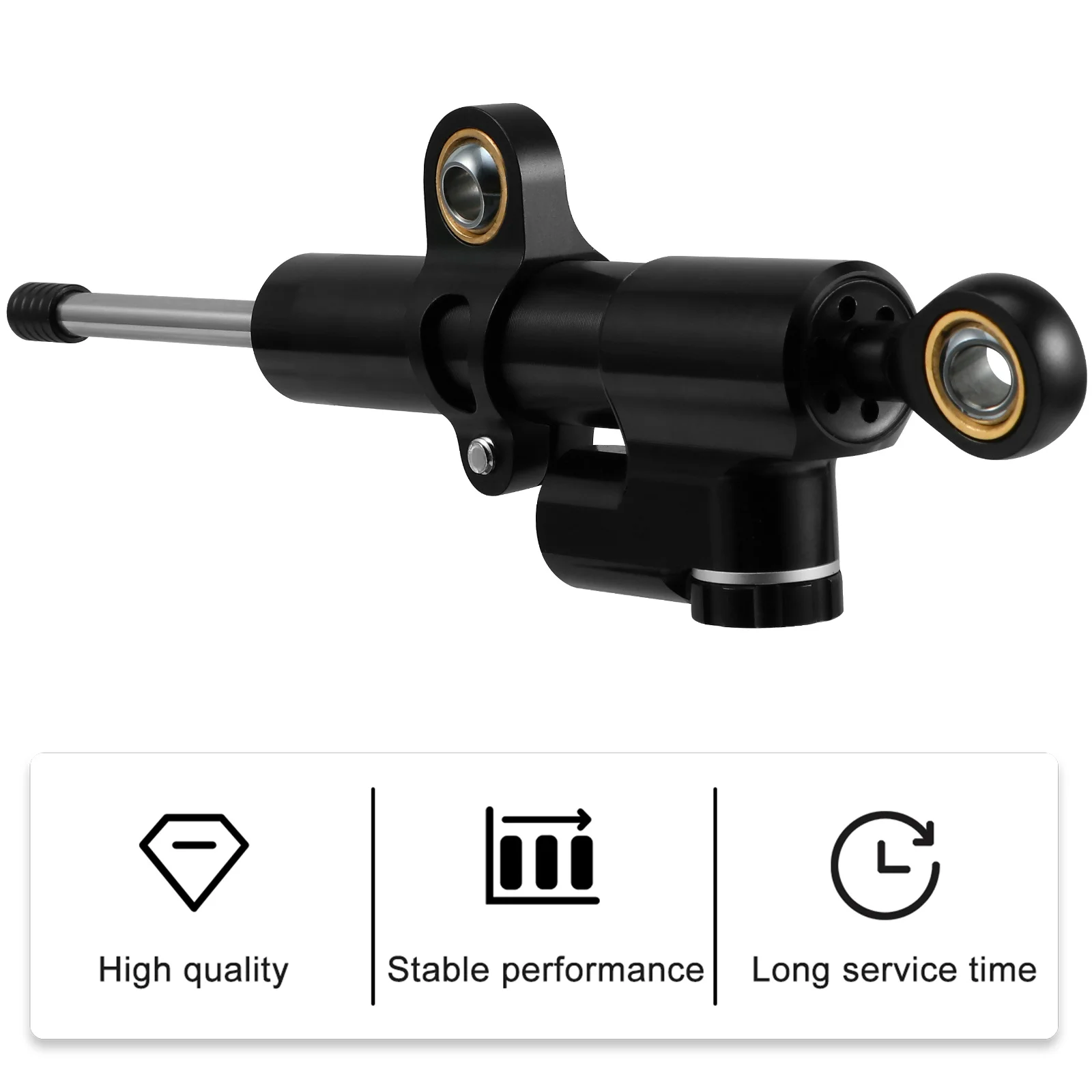 

Steering Damper Stabilizer Universal Motorcycle Aluminum Alloy Speed-Sensitive Damping System Easy Install Rustproof Lightweight
