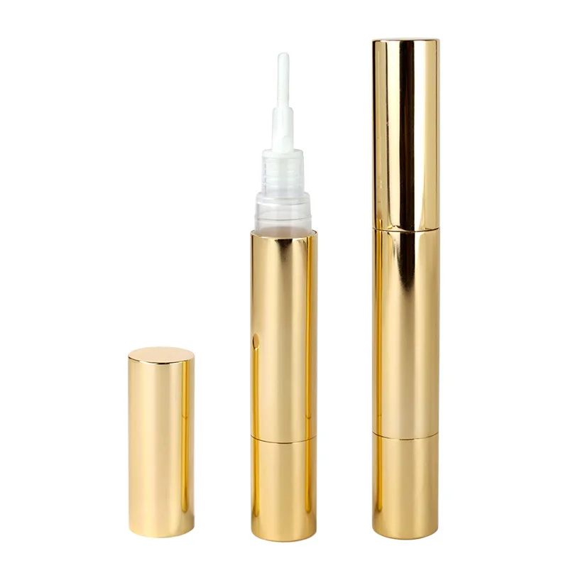 

5ML Gold Nail Oil Empty Twist Pen Botttle Plastic Portable Brush Facial Acne Wrinkles Cream Applicator Nail Care Manicure Tools