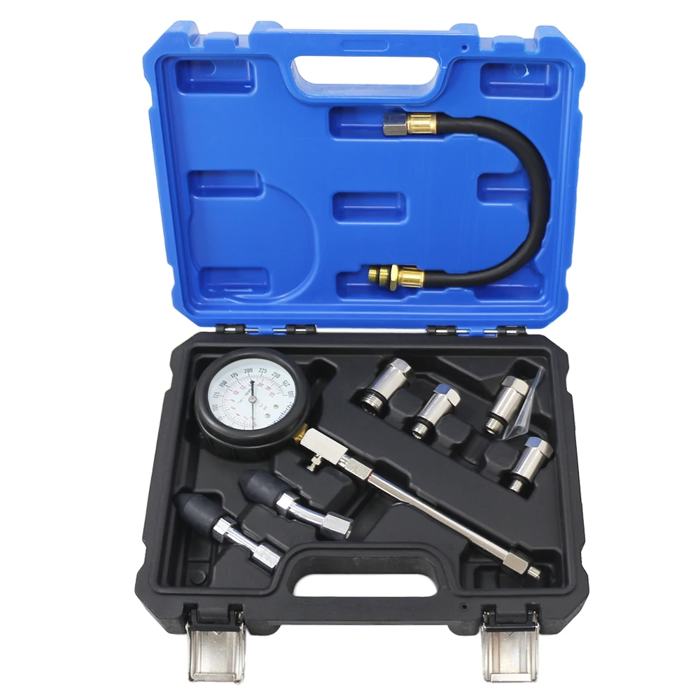 Professional Compression Test Kit Multifunction  Engine Cylinder Pressure Gauge Rubber Tools
