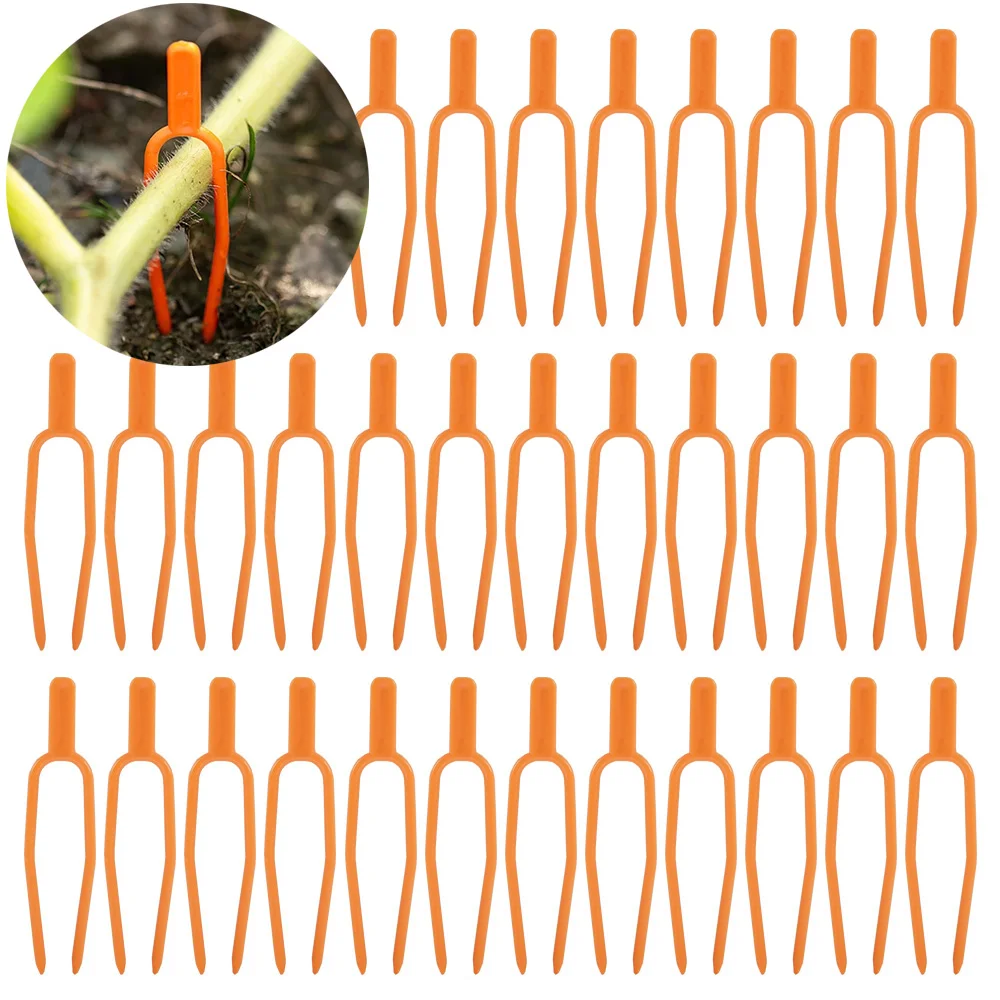 65mm Orange Planting Fork Stolon Fixator Strawberry Watermelon Vine Pressing Device Fastening Fixture Garden Plants Clamp Clips