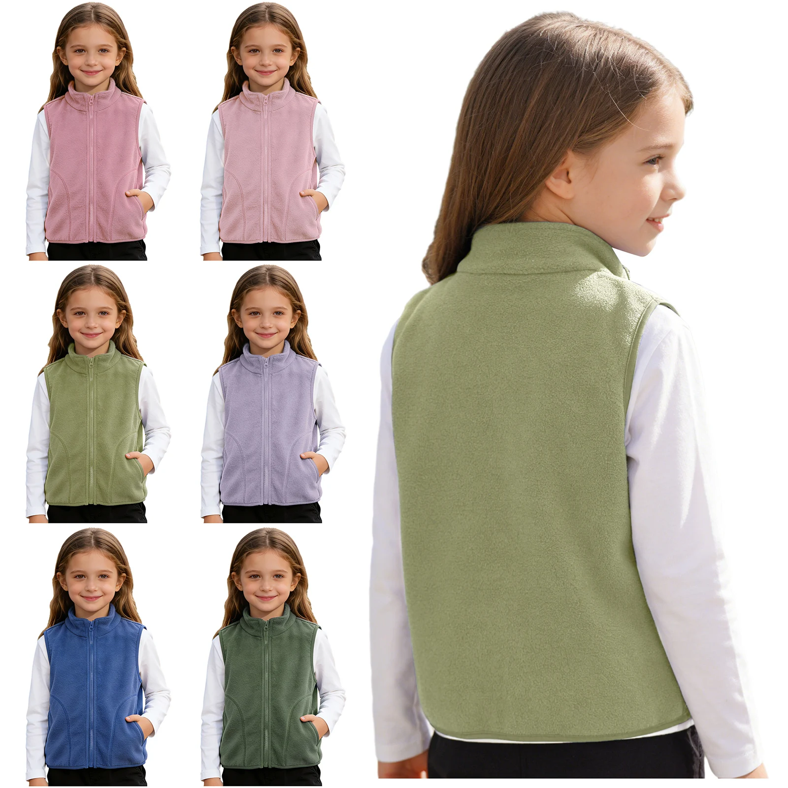 어린이 따뜻한 양털 조끼 소녀 소년 운동 탑 스포츠웨어 겉옷 휴일 자전거 타기 야외 활동을위한 민소매 따뜻한 재킷