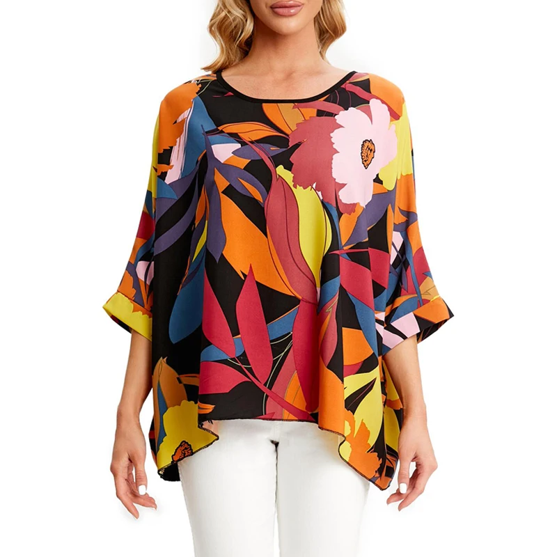 BHflutter-Blusa informal de chifón para verano, camisa de talla grande, estilo bohemio, 2022