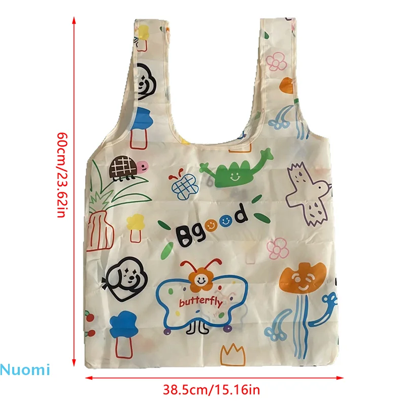 

【B】Ins Style Foldable Shopping Bag Portable Large Capacity Waterproof Shoulder Bags Tote Bag Gift Bag