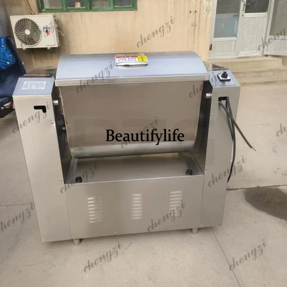 15kg 25kg 50kg Dough Mixer Machine StainlessSteel Horizontal Spiral Bread Dough Mixer Maker Flour Mixer For Biscuit Dough Mixing