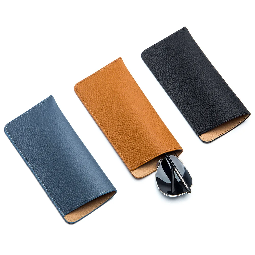 

Glasses bag leather high-grade sense ins soft leather presbyopia sunglasses bag portable sunglasses cover for men and women