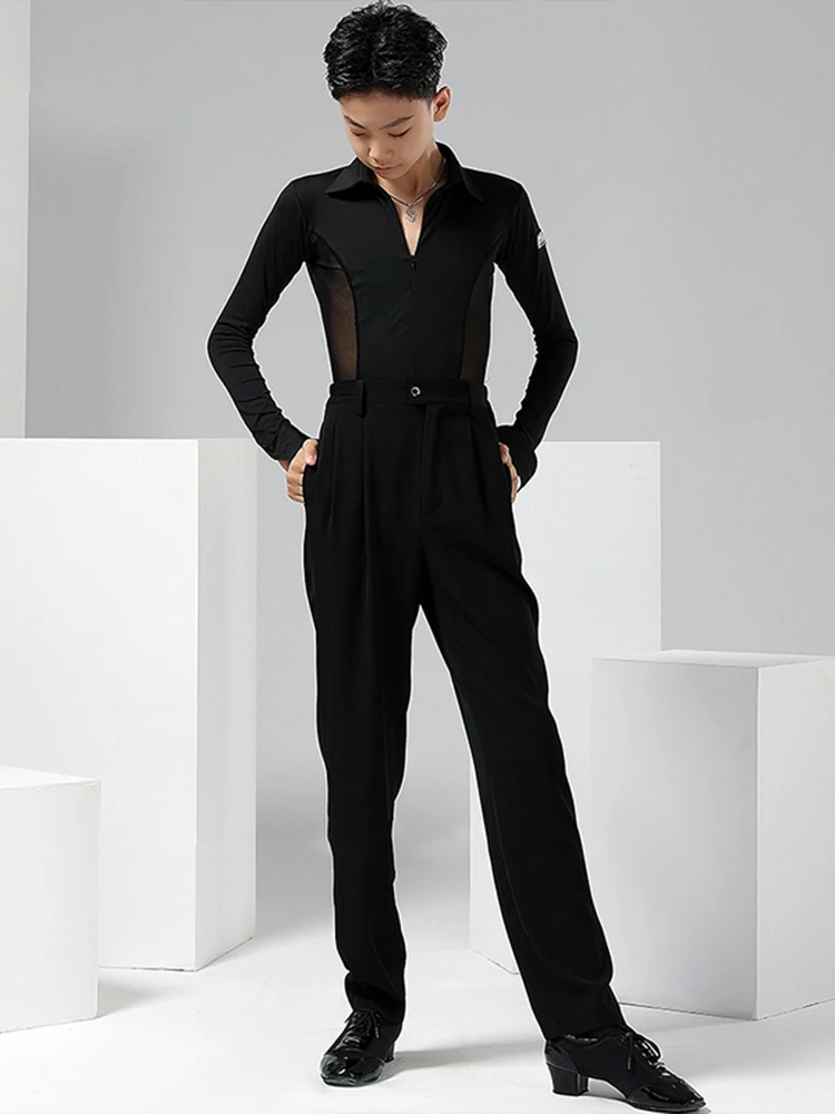 Children Latin Dance Performance Costume Boy's Standard Ballroom Dancing Shirt Cha Cha Waltz Dancer Competition Clothing VBH1691