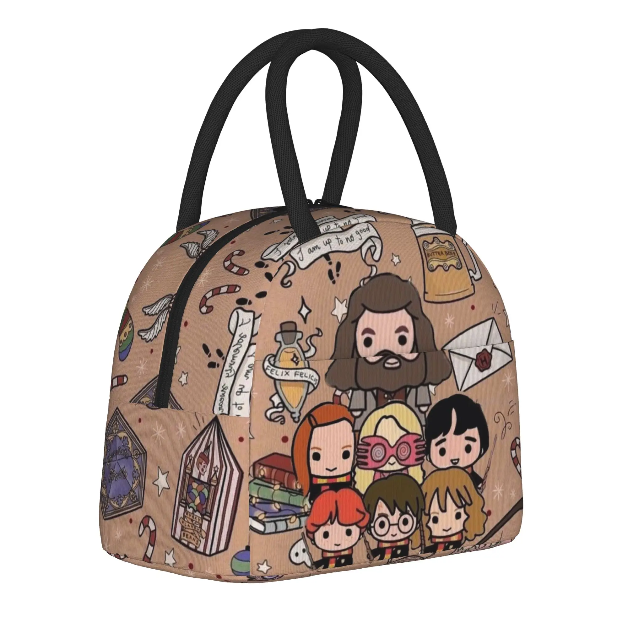 

Insulated Lunch Bags H-HP-P Harrys potters magic Merch Lunch Food Box Y2K Cooler Thermal Lunch Box For Travel
