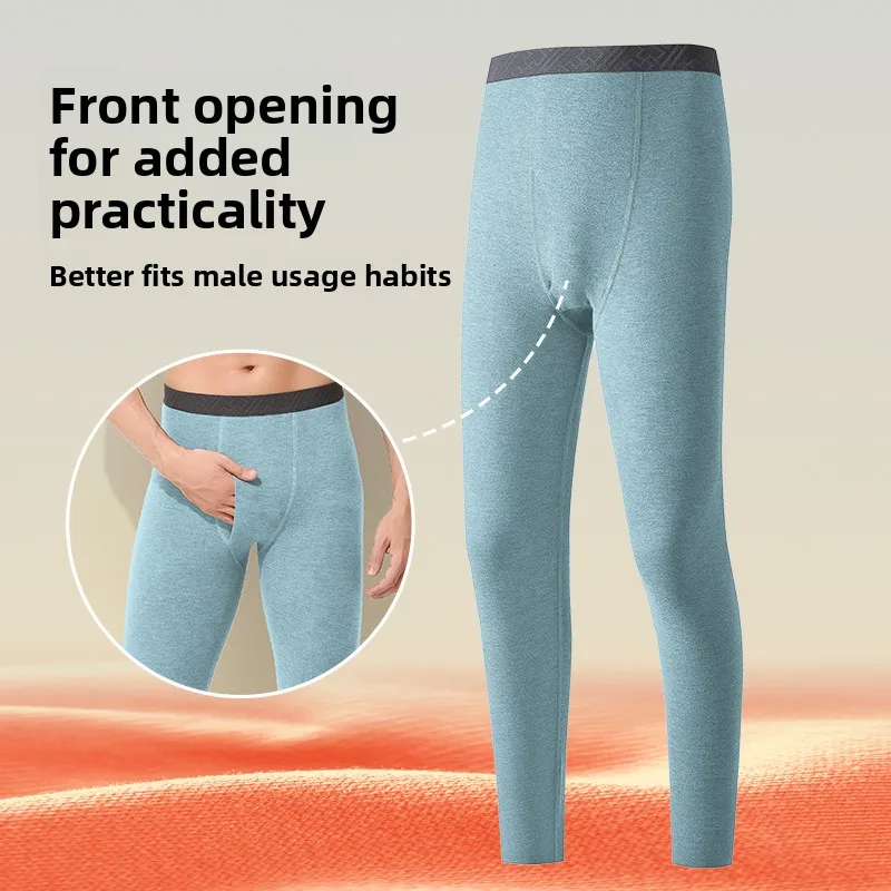 

Мужские теплые брюки для осени и зимы, двусторонние, с термоэффектом, из шерсти и шелка, базовый слой, длинные, стандартной толщины, молодежные