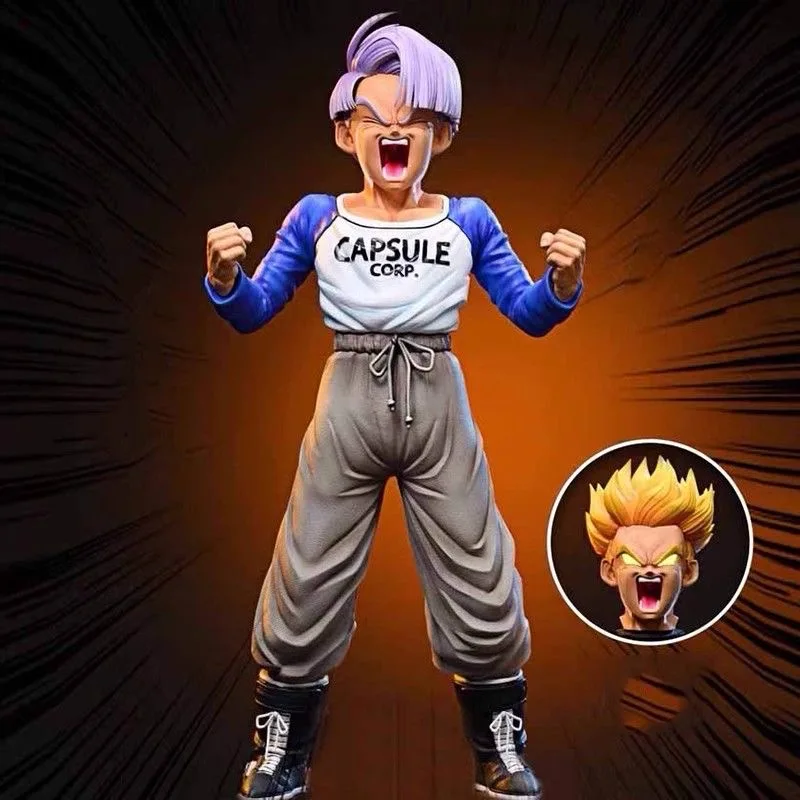 24cm Anime Trunks Dragon Ball Figurine Future Combat Youth Torankusu Double Headed Action Figures PVC Collection Model Toys Gift