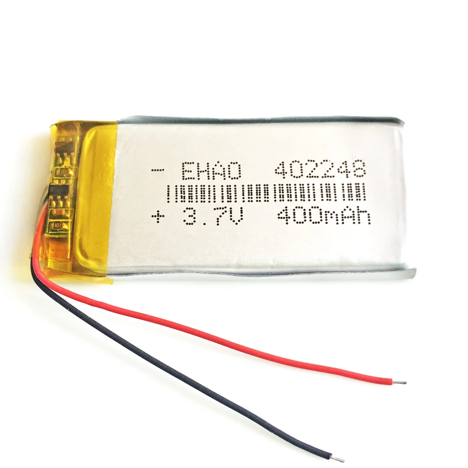 3.7V 400mAh Lipo Polymer Lithium Rechargeable Battery For MP3 GPS DVD Bluetooth Recorder Headset E-book Camera Bracelet 402248