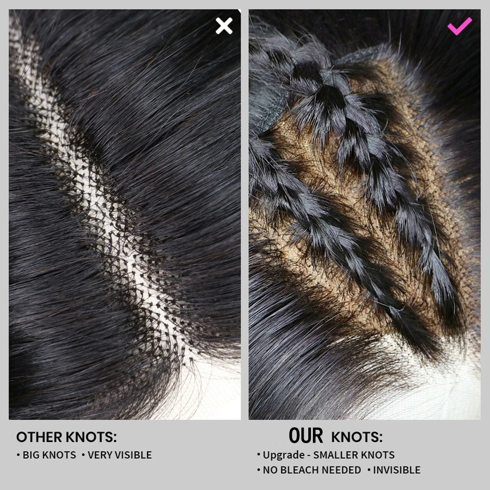 Straight 6×6 Closure Transparent Swiss 13x6 Lace Frontal Pre Plucked Ear to Ear Peruvian Human Hair For Black Women image 5