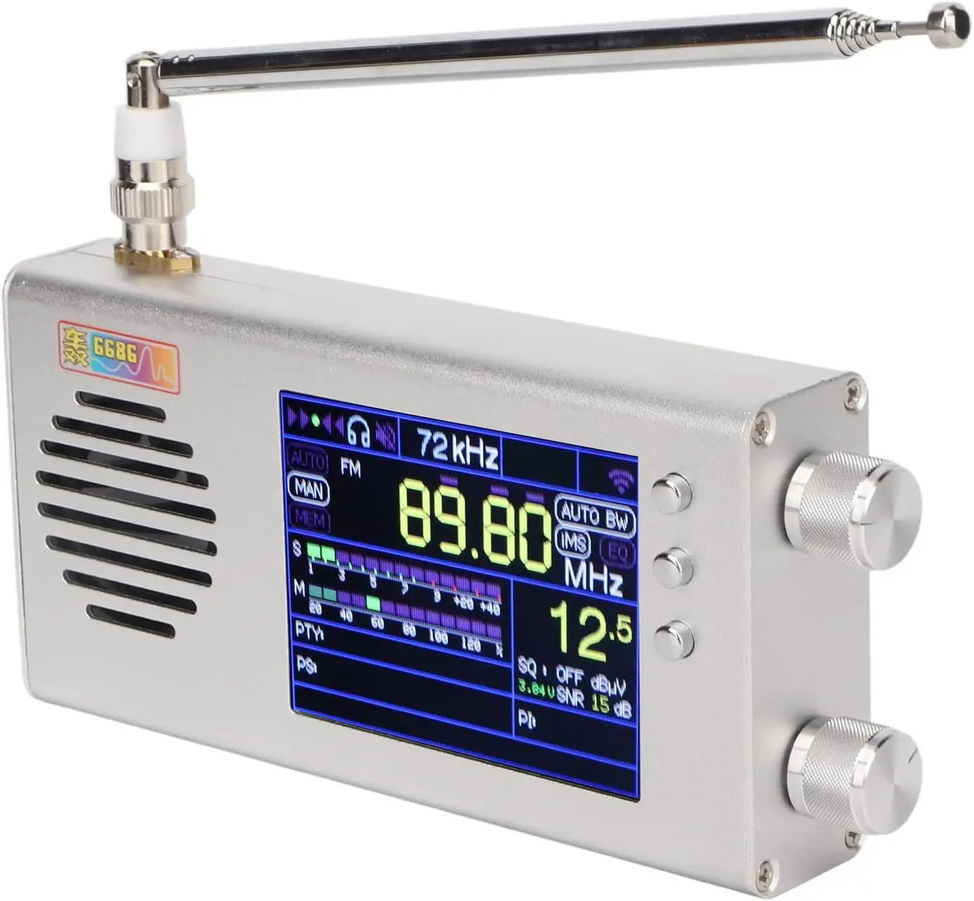 H 6686 radio, aluminum alloy housing, medium wave, short wave FM portable FM stereo base bracket