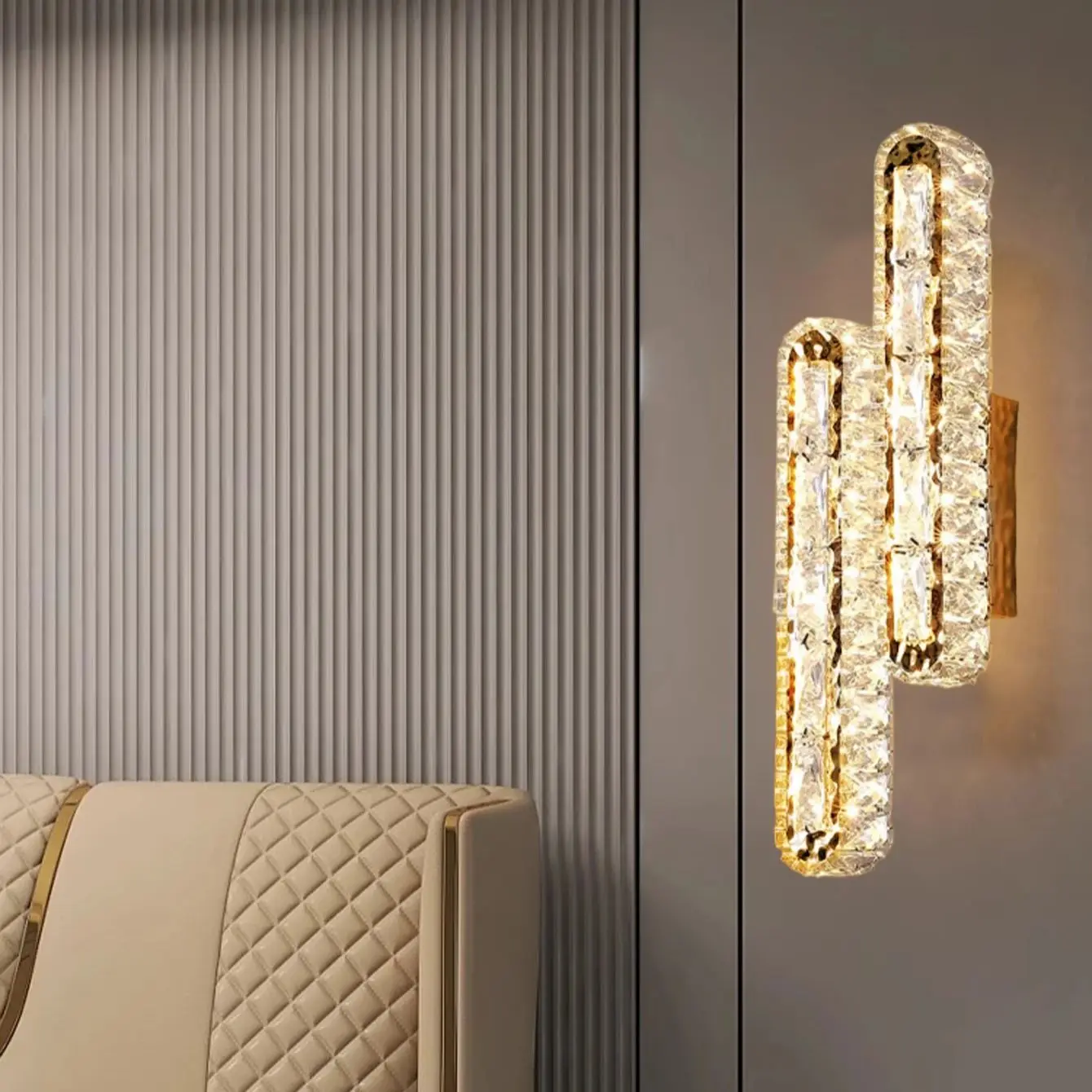 الذهب الحديثة LED كريستال الفاخرة الجدار الشمعدانات الخفيفة ، بريق غرفة نوم أباجورة ، المزاج ضوء الدرج غرفة الديكور تركيبات داخلية