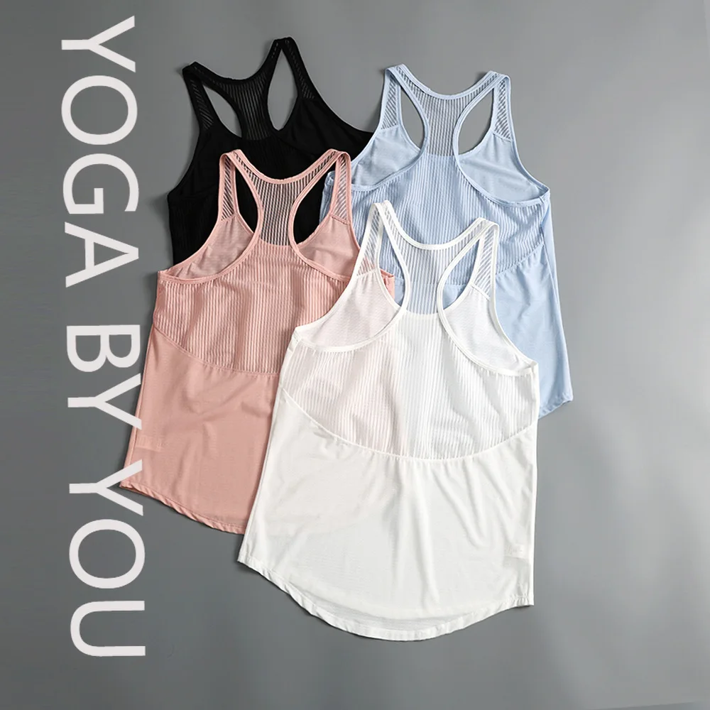 

2025 new fitness clothes, beautiful vest, women's thin loose and quick-drying I-shaped sleeveless sports blouse, morning running