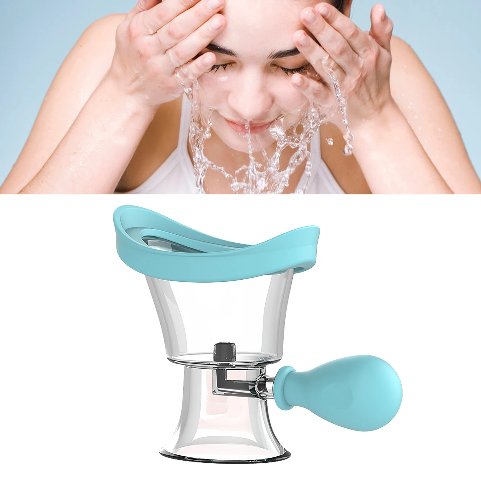 ZK30 Eye Wash Cup Silicone Rinse Cleaner Ergonomic Manual Air Pressure Squeeze Cleaning Tool