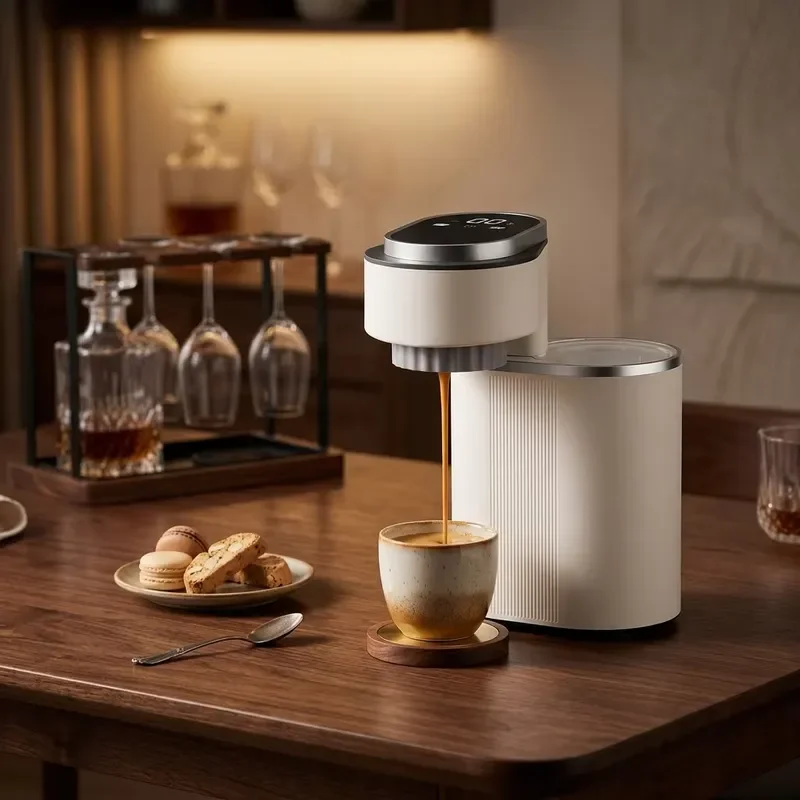Portable coffee machine household small automatic hot and cold espresso machine LCD screen heating